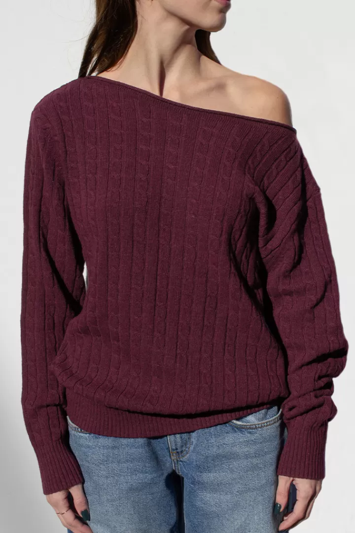 Boat neck sweater^Subdued Discount