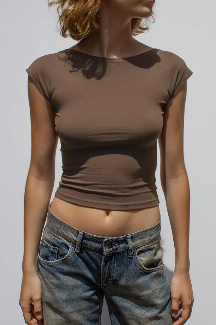 Boat neck t-shirt^Subdued Outlet