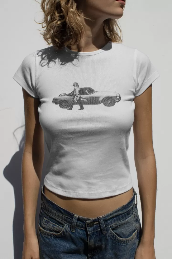 Car girl T-shirt^Subdued Flash Sale
