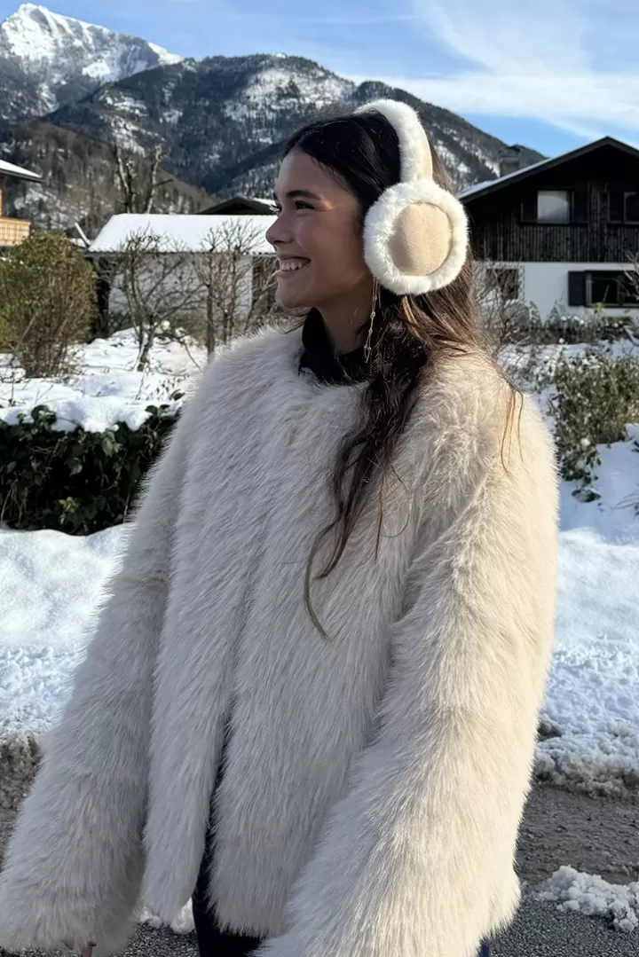 Faux fur crewneck jacket^Subdued Flash Sale
