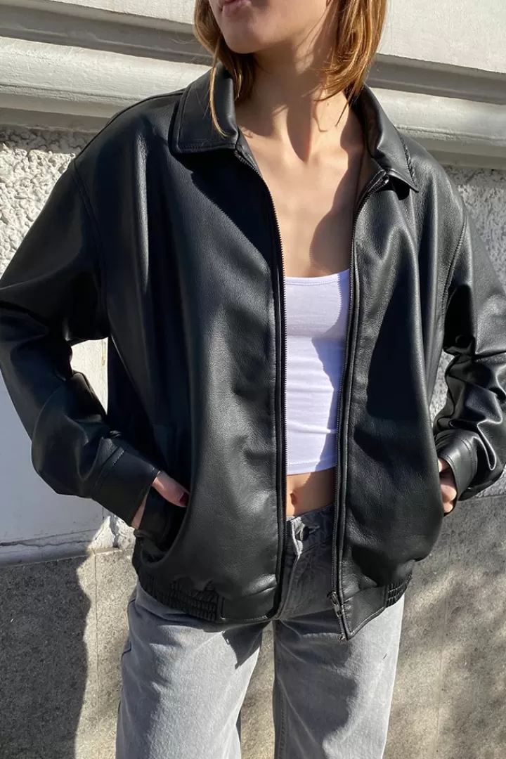Faux leather jacket^Subdued Discount
