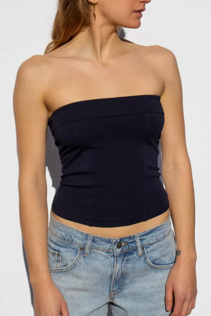 Lace-up bandeau top^Subdued New