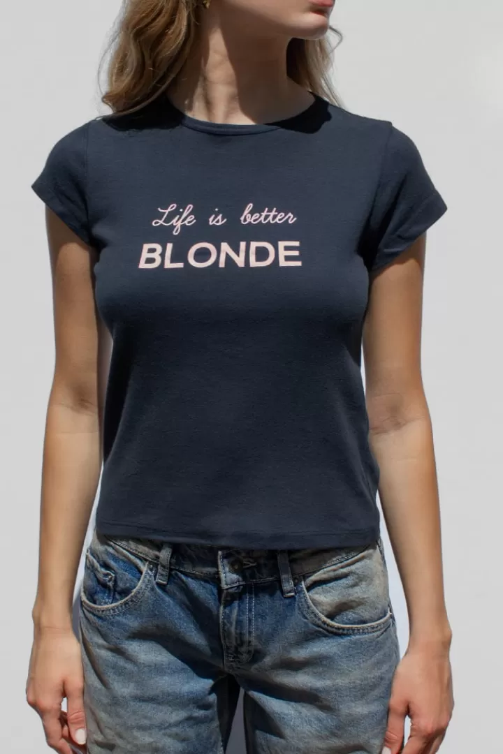 Life is better Blonde t-shirt^Subdued Cheap