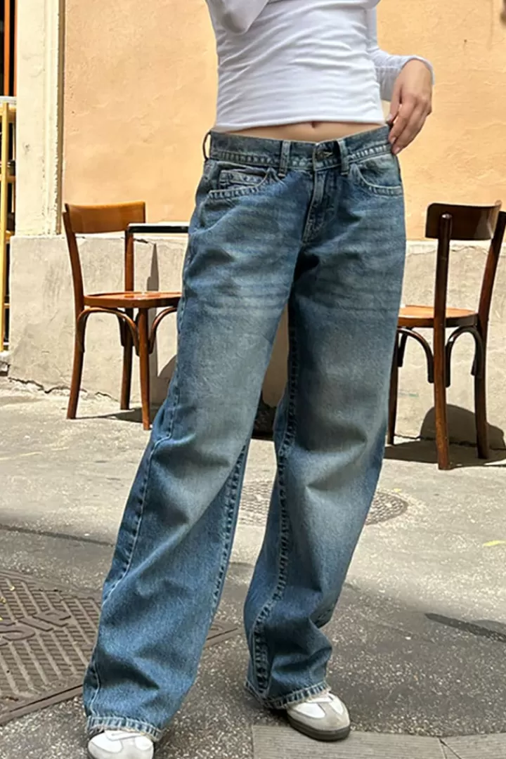 Low waist wide leg jeans^Subdued Best Sale