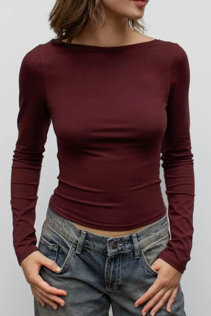 Open back t-shirt^Subdued Cheap