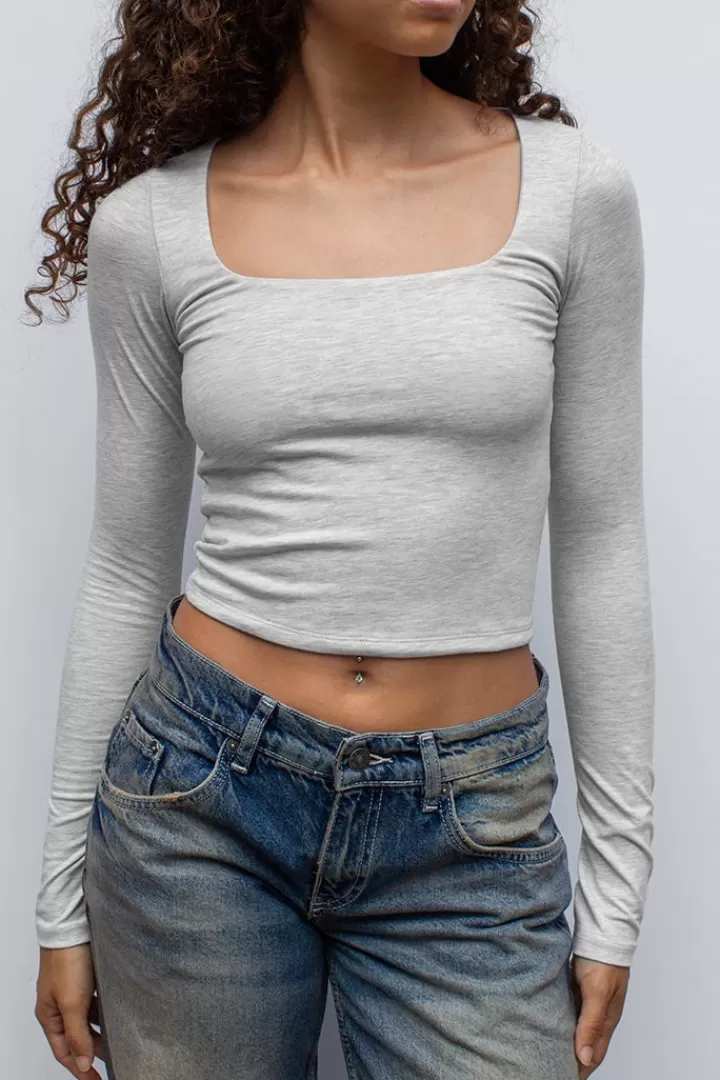 Square neck t-shirt^Subdued New