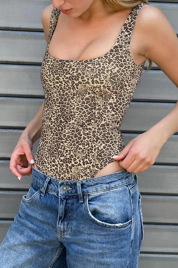 Square neckline bodysuit^Subdued New